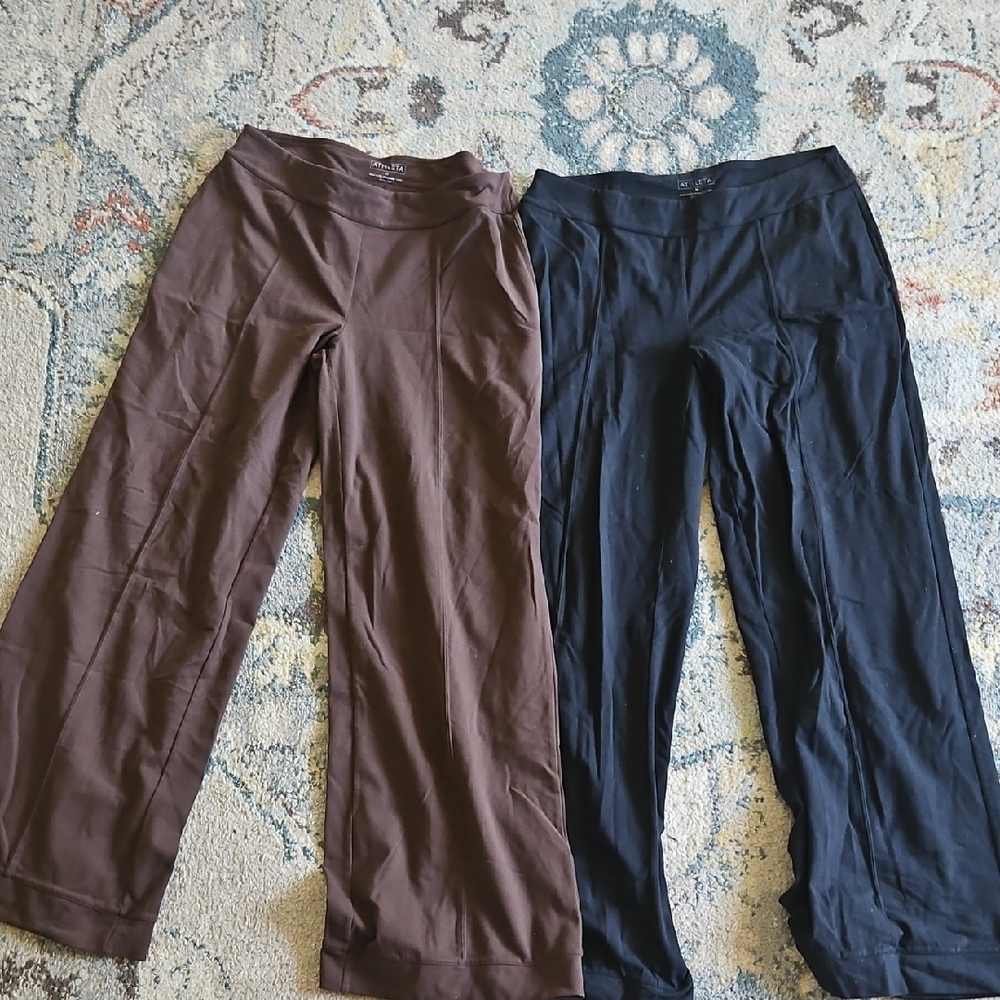 Athleta Black And Brown Wide-Leg Pants Size Medium